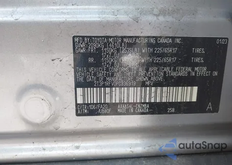 2023 Toyota Rav4 Xle from USA, damaged, VIN 2T3P1RFV0PC336919